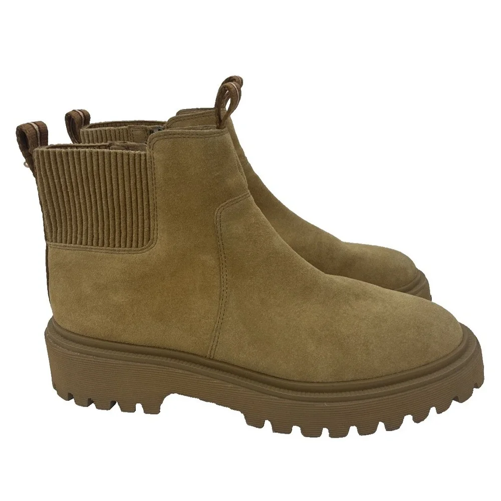 NEW Madewell The Henry Lugsole Boot in Suede Sand Size 9 NWOB NC306 Chunky